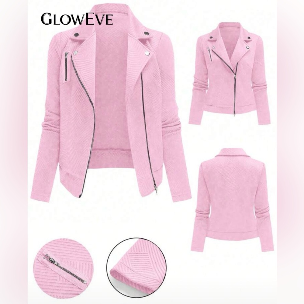 NEW SHEIN Pink Motorcycle Jacket Size XL NWOT